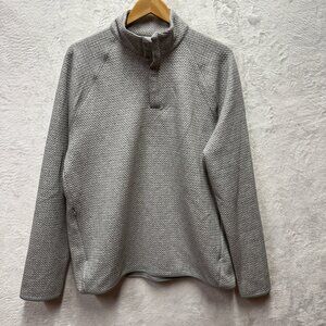 Kohl's FLX Premium Sweatshirt Mens Large Gray Textured Knit Stretch Mock Neck